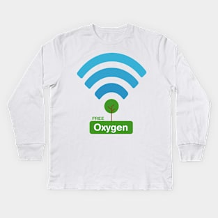 Free Oxygen (No Wifi) Kids Long Sleeve T-Shirt